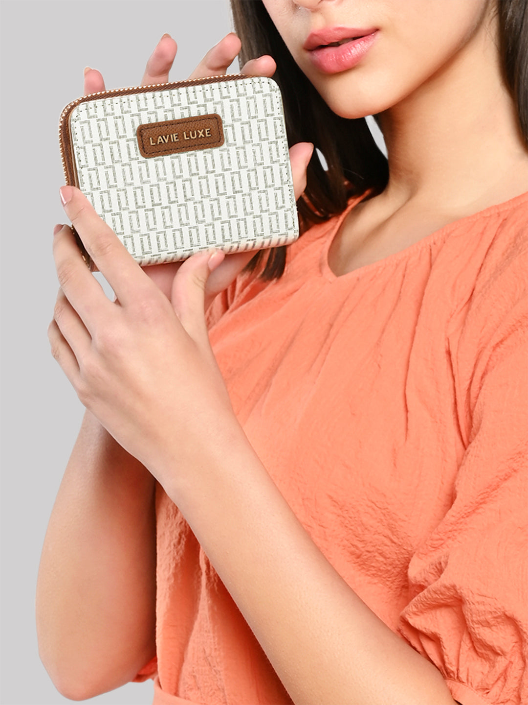 Lavie Luxe Mono Flap Off White Small Women's Wallet