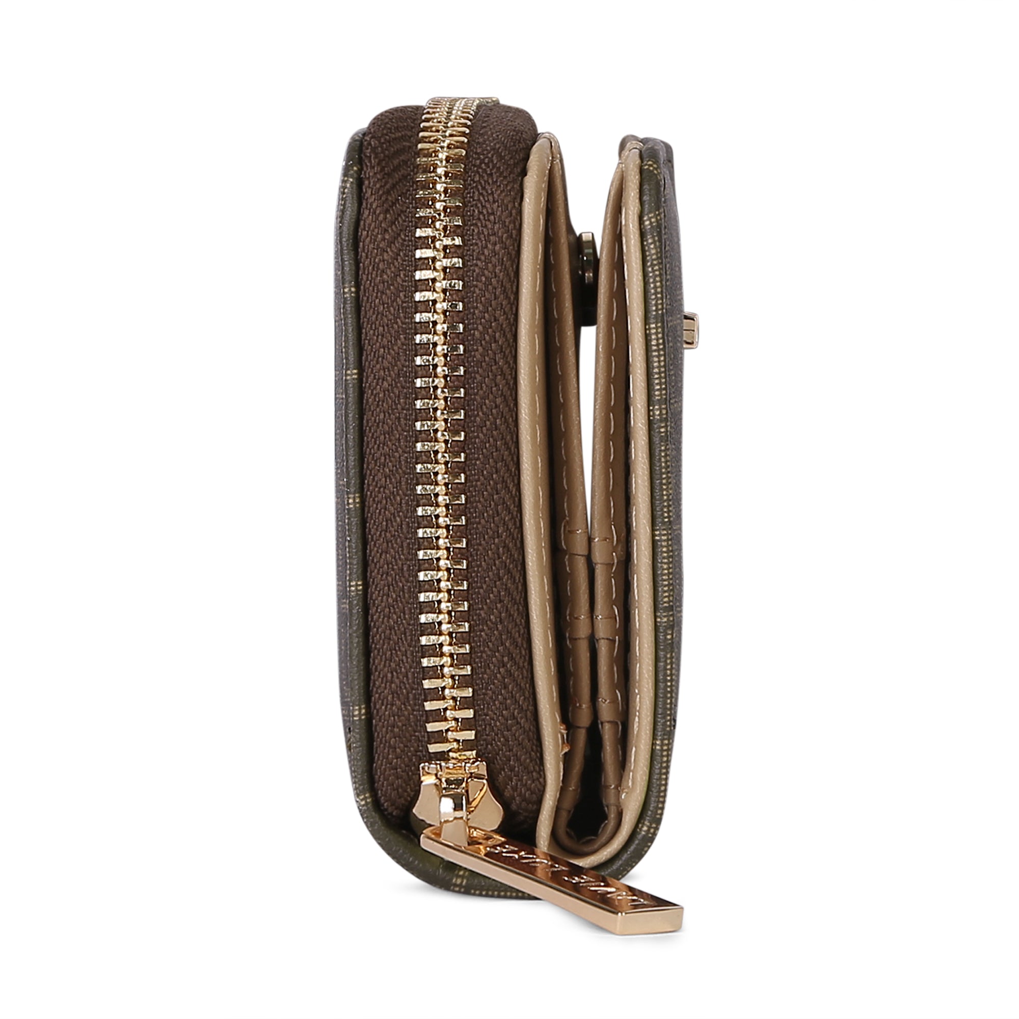 Lavie Luxe Mono Flap Choco Small Women's Wallet