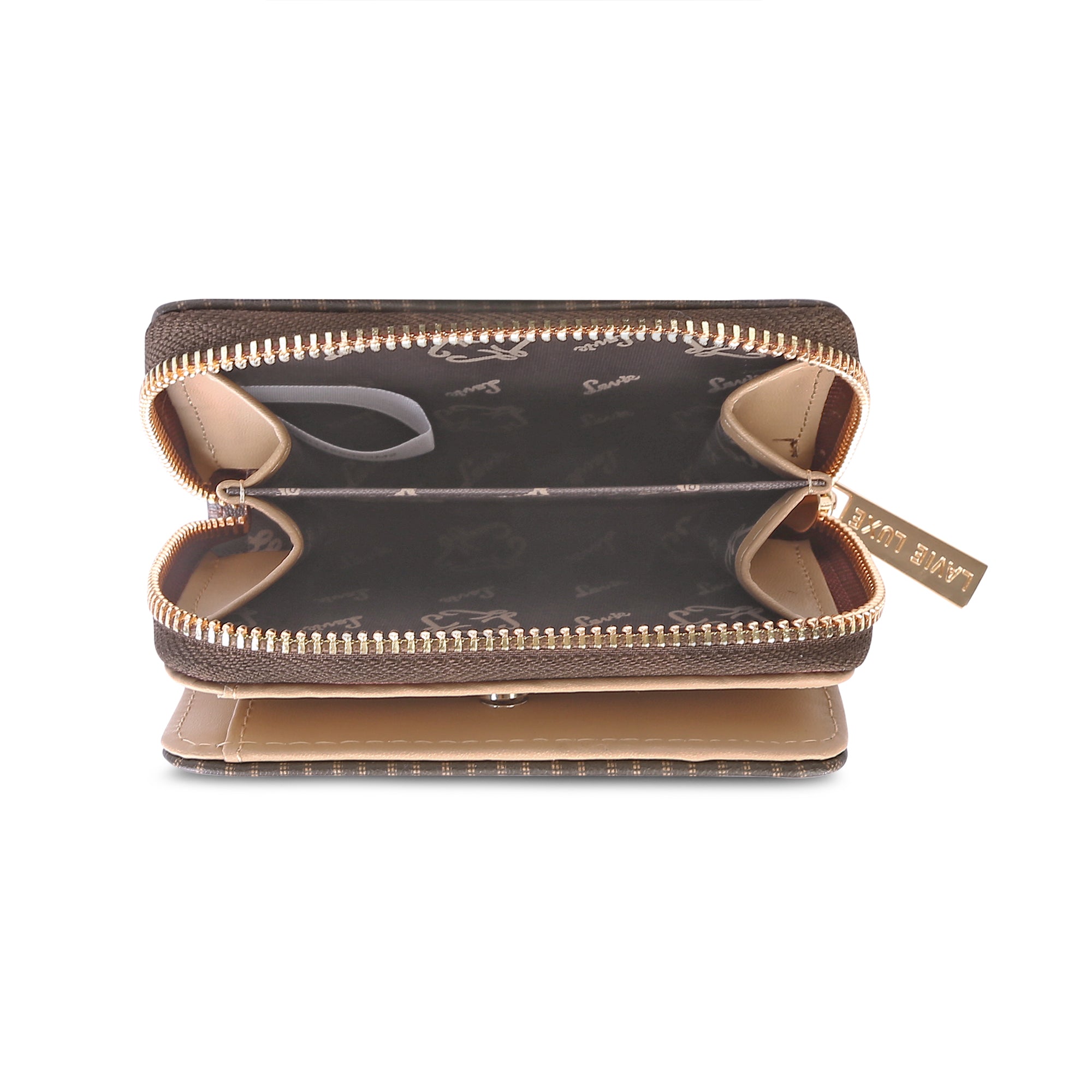 Lavie Luxe Mono Flap Choco Small Women's Wallet