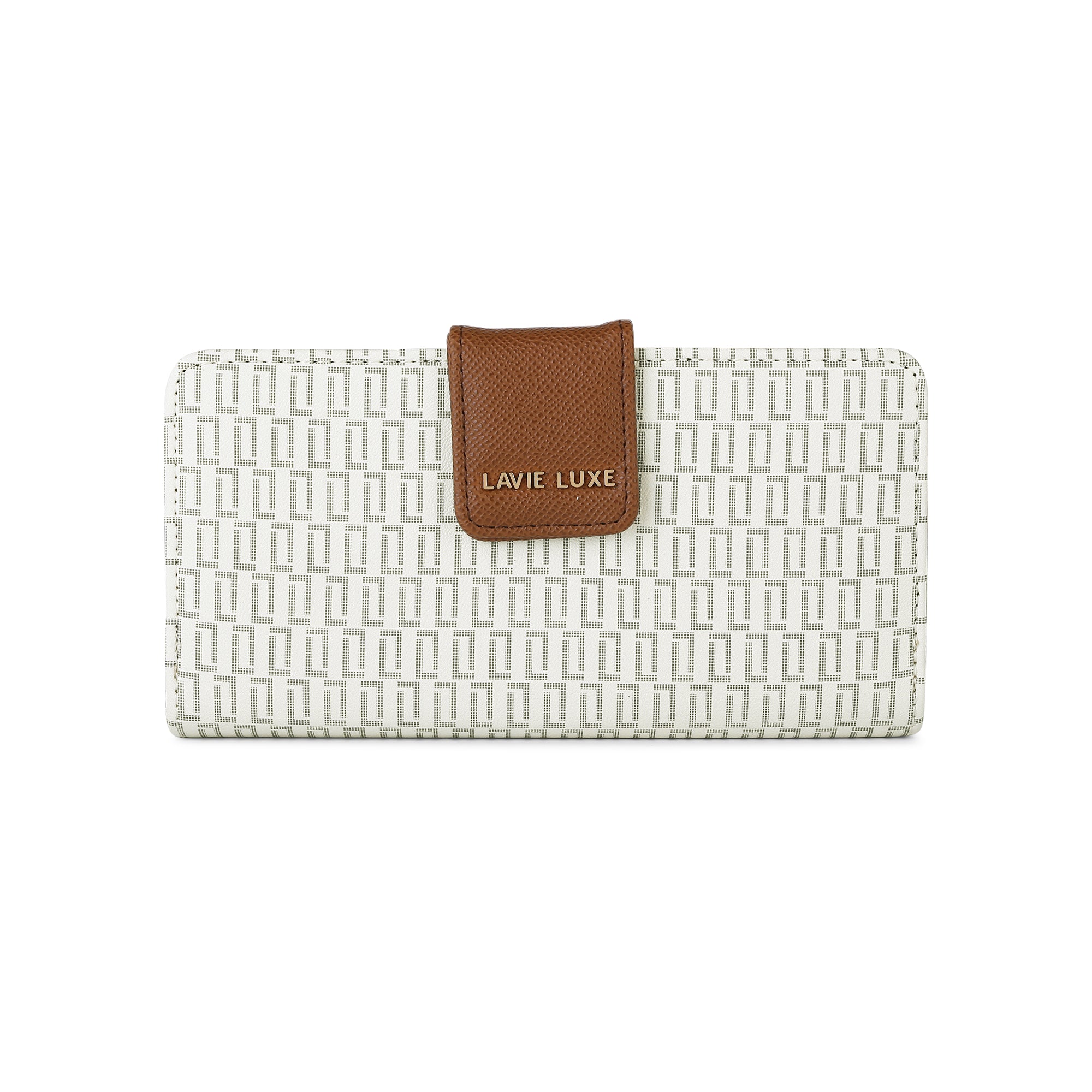 Lavie Luxe Mono Mia Off White Large Women's Bifold Wallet