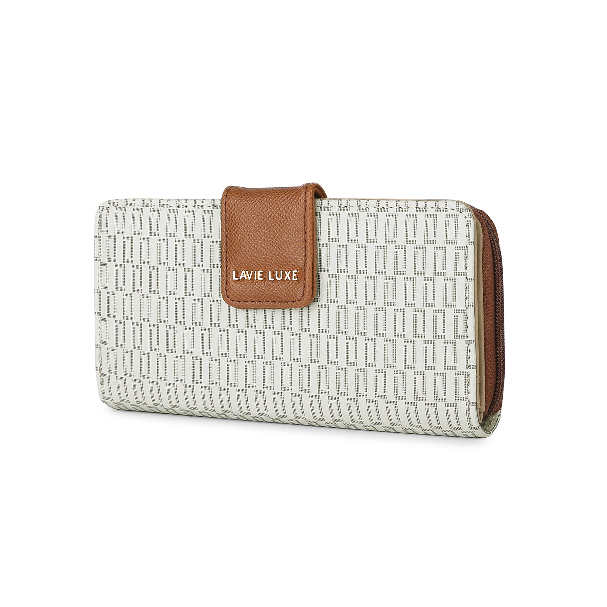 Lavie Luxe Mono Mia Off White Large Women's Bifold Wallet