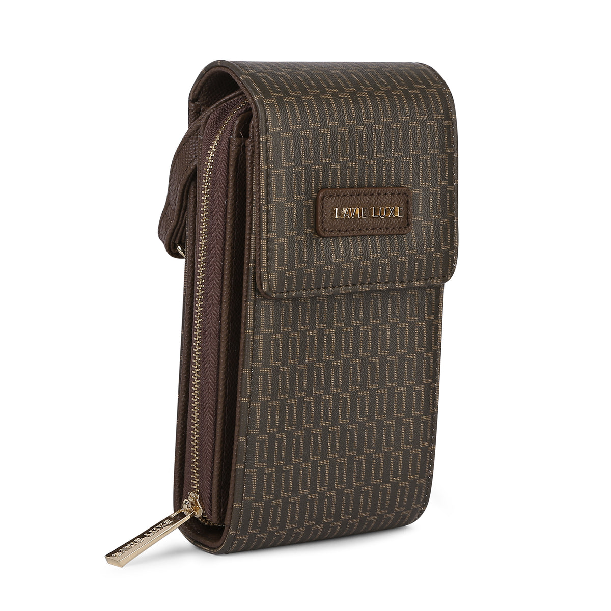 Lavie Luxe Ally Vertical Zip Choco Large Women's Sling