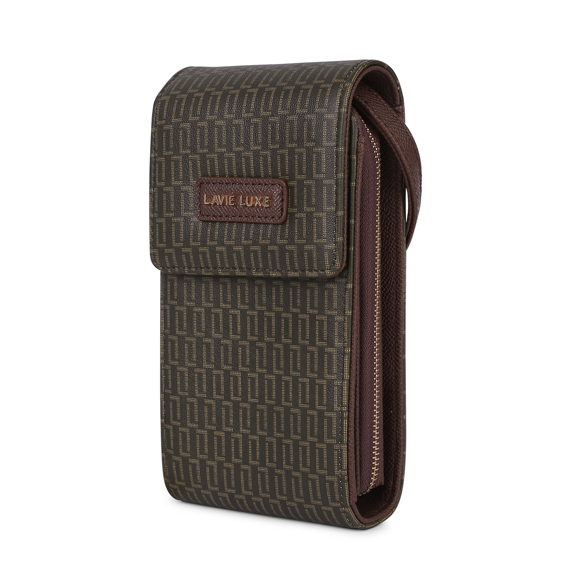 Lavie Luxe Ally Vertical Zip Choco Large Women's Sling