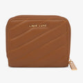 Diagonal Flap Small Tan Wallet