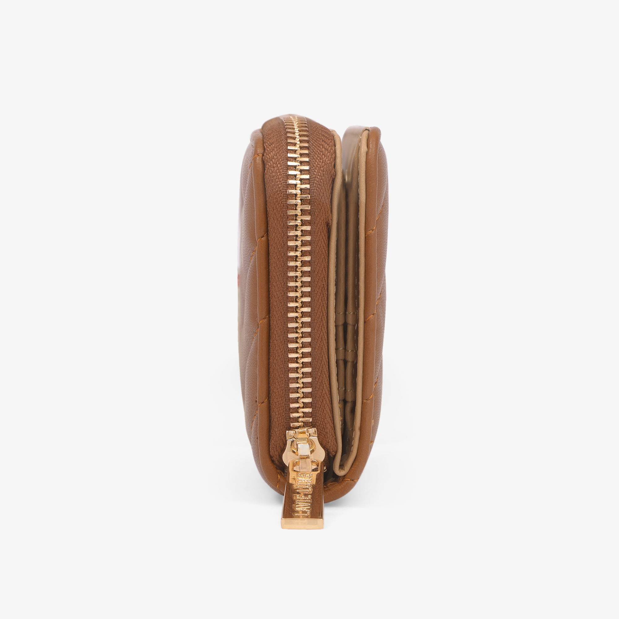 Lavie Luxe Diagonal Tan Small Women's Flap Wallet