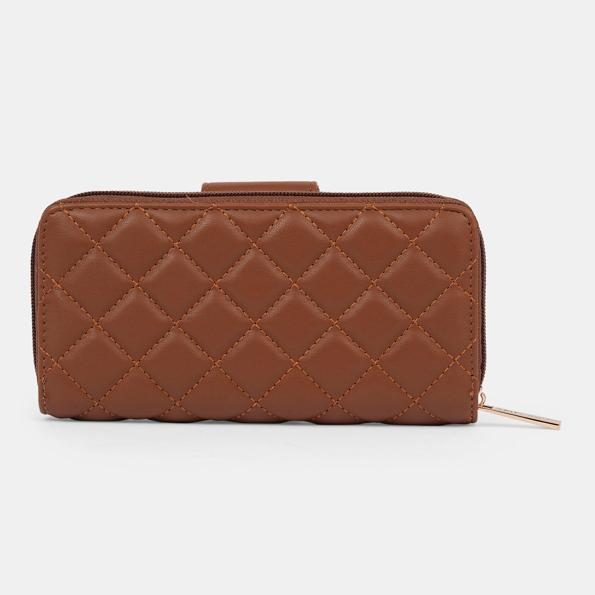 Lavie Luxe Diamond Bifold Tan Large Women's Zip Wallet