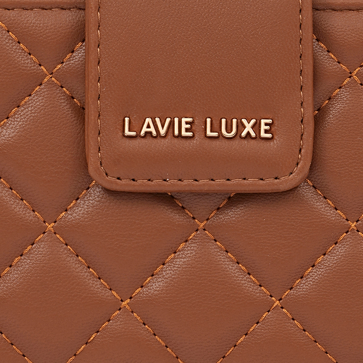 Lavie Luxe Diamond Bifold Tan Large Women's Zip Wallet