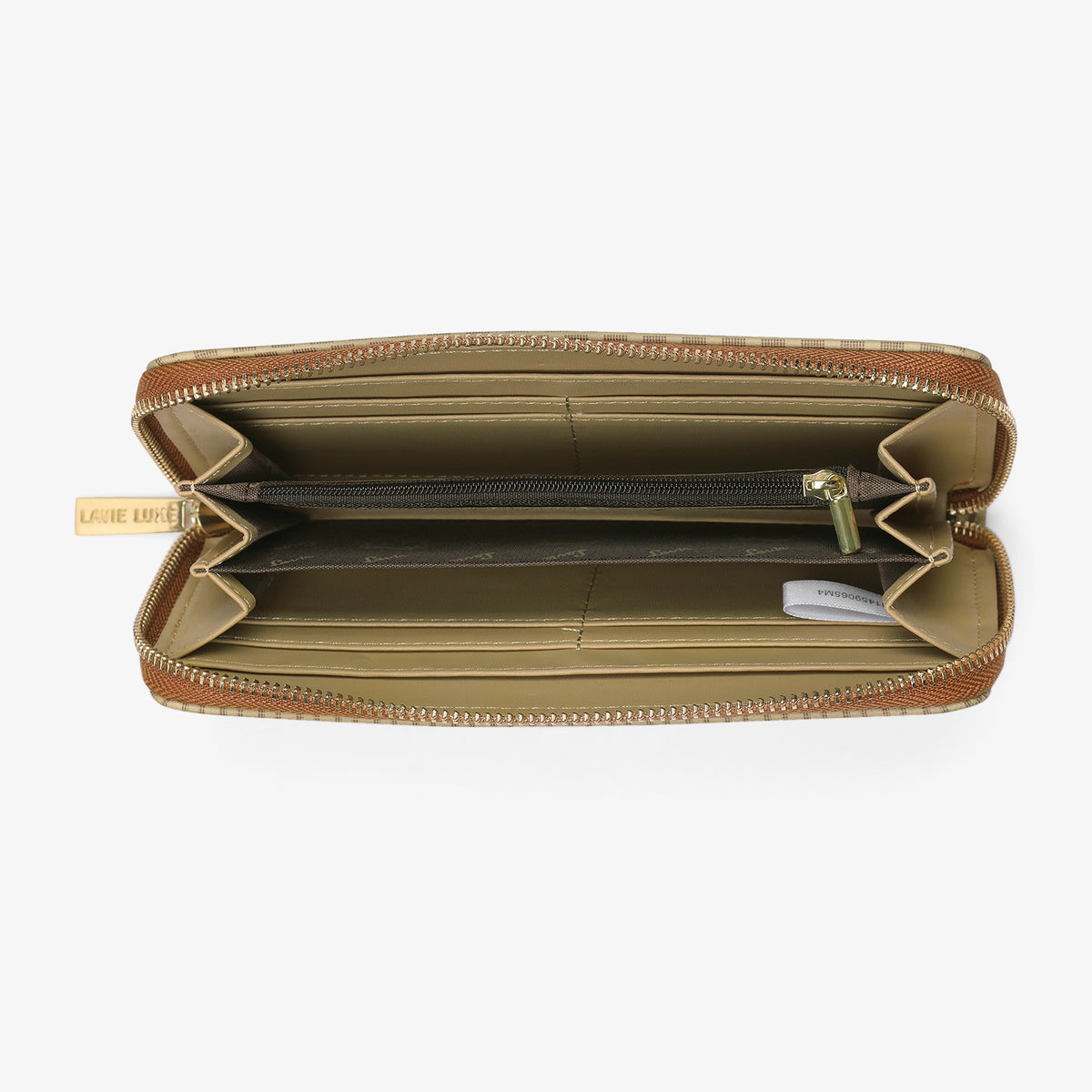 Lavie Luxe Mono Sacy Taupe Large Women's Zip Wallet