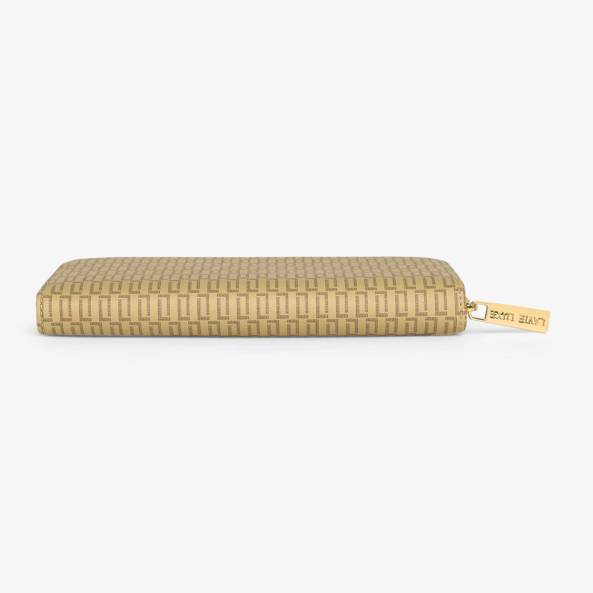 Lavie Luxe Mono Sacy Taupe Large Women's Zip Wallet
