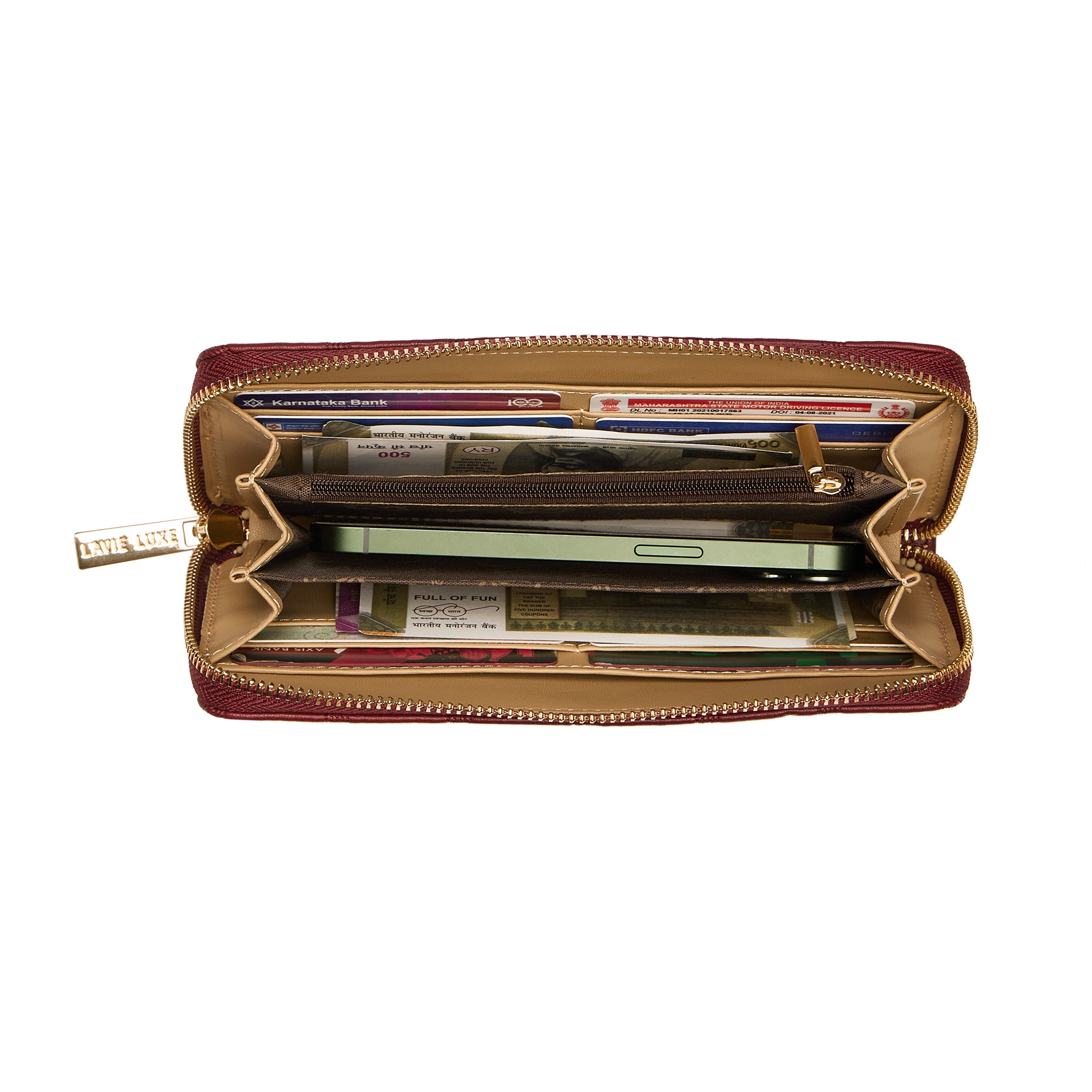 Lavie Luxe Quina Maroon Large Women's wallet