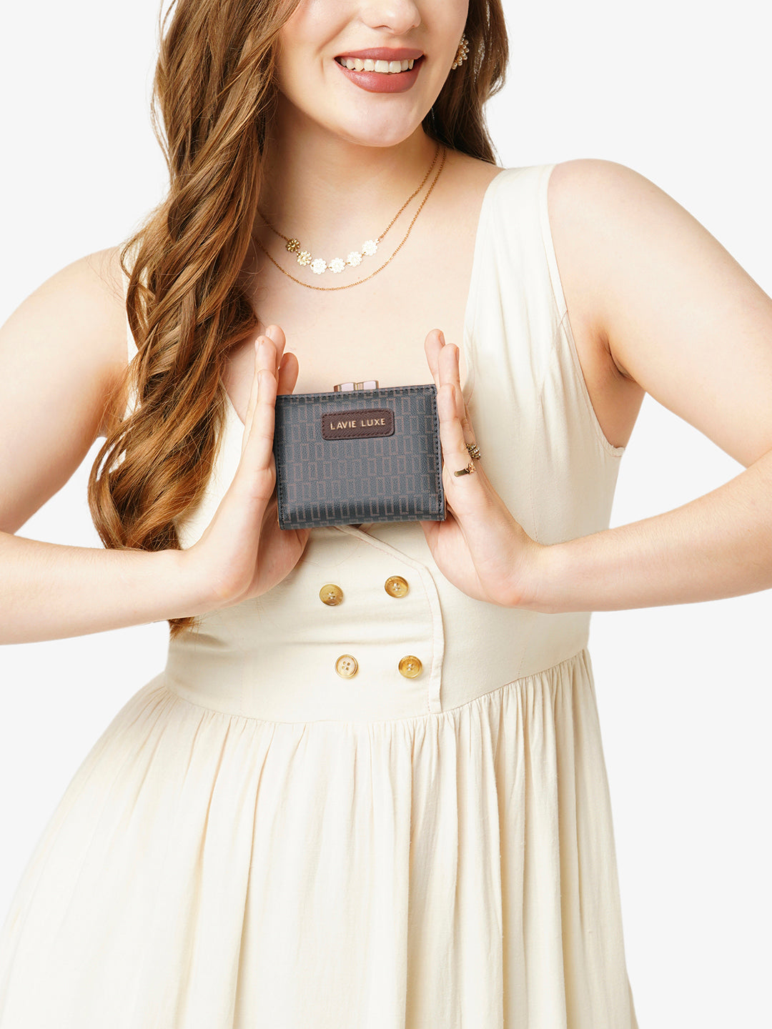 Lavie Luxe Mono Frame Choco Small Women's Wallet