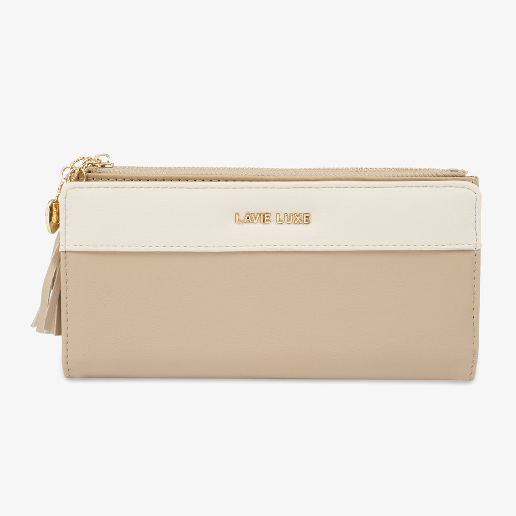 Lavie Luxe Safain24 Taupe Large Women's Bifold wallet