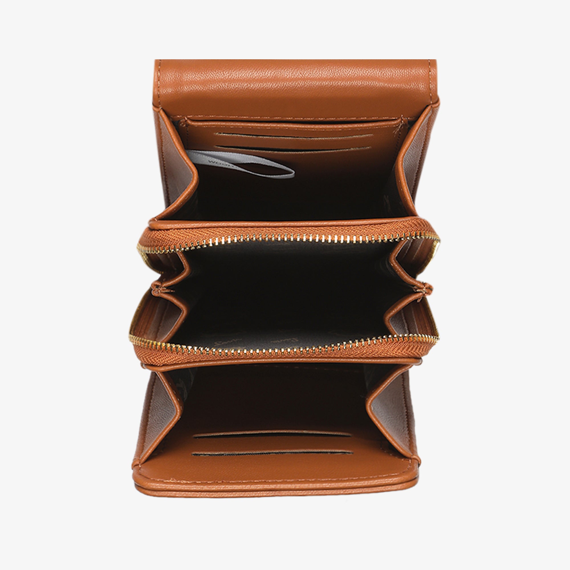 Lavie Luxe Ally24 verticle Tan Large Women's 3 comprtment wallet