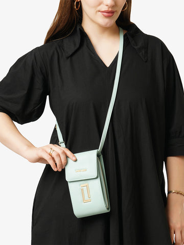 Lavie Luxe Ally24 verticle Mint Large Women's 3 comprtment wallet