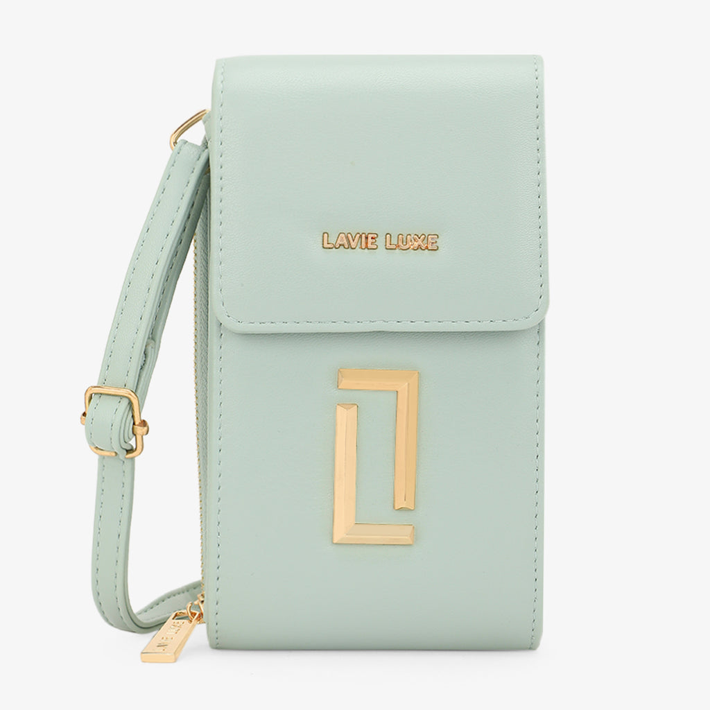 Lavie Luxe Ally24 verticle Mint Large Women's 3 comprtment wallet
