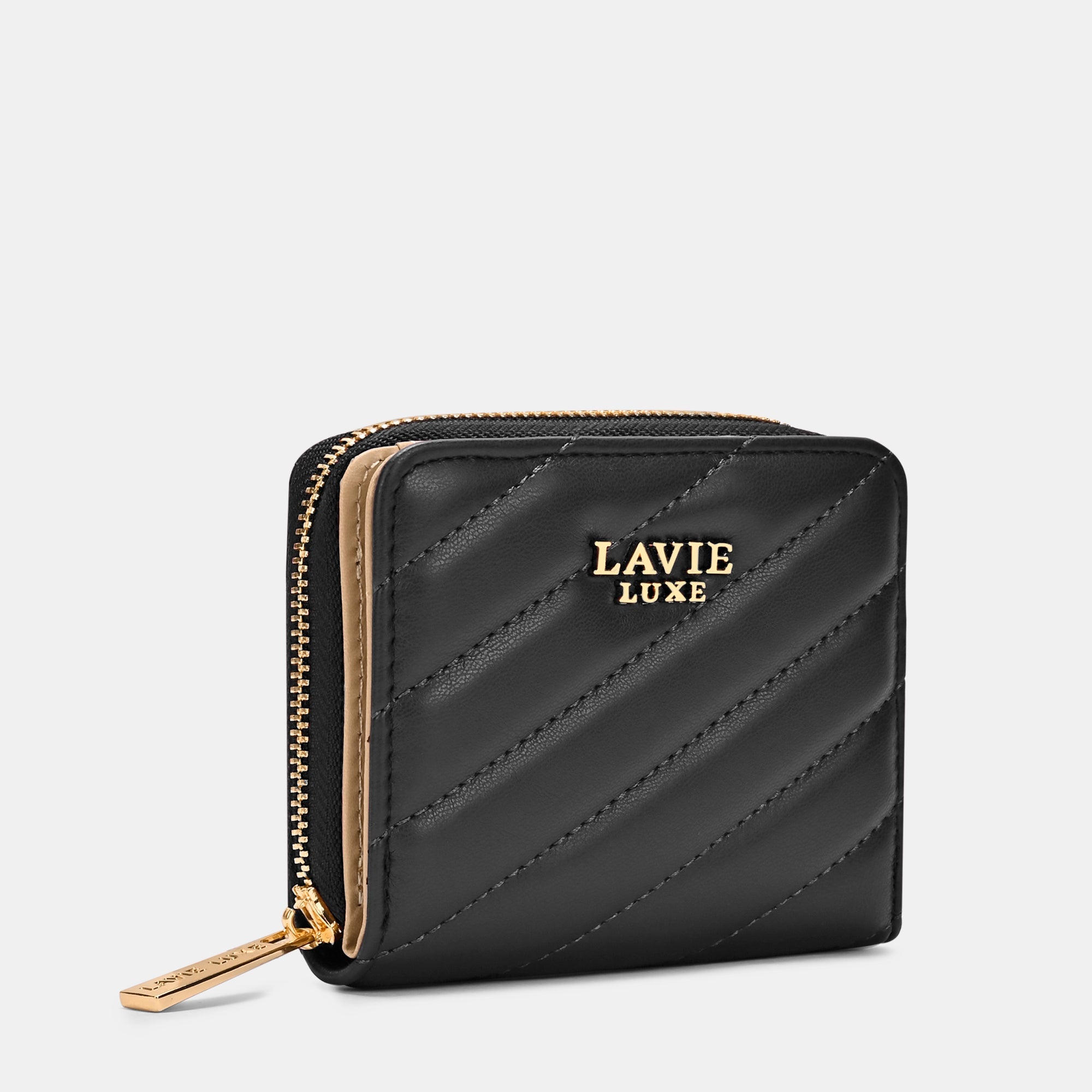 Diagonal Flap25 Small Zip Wallet