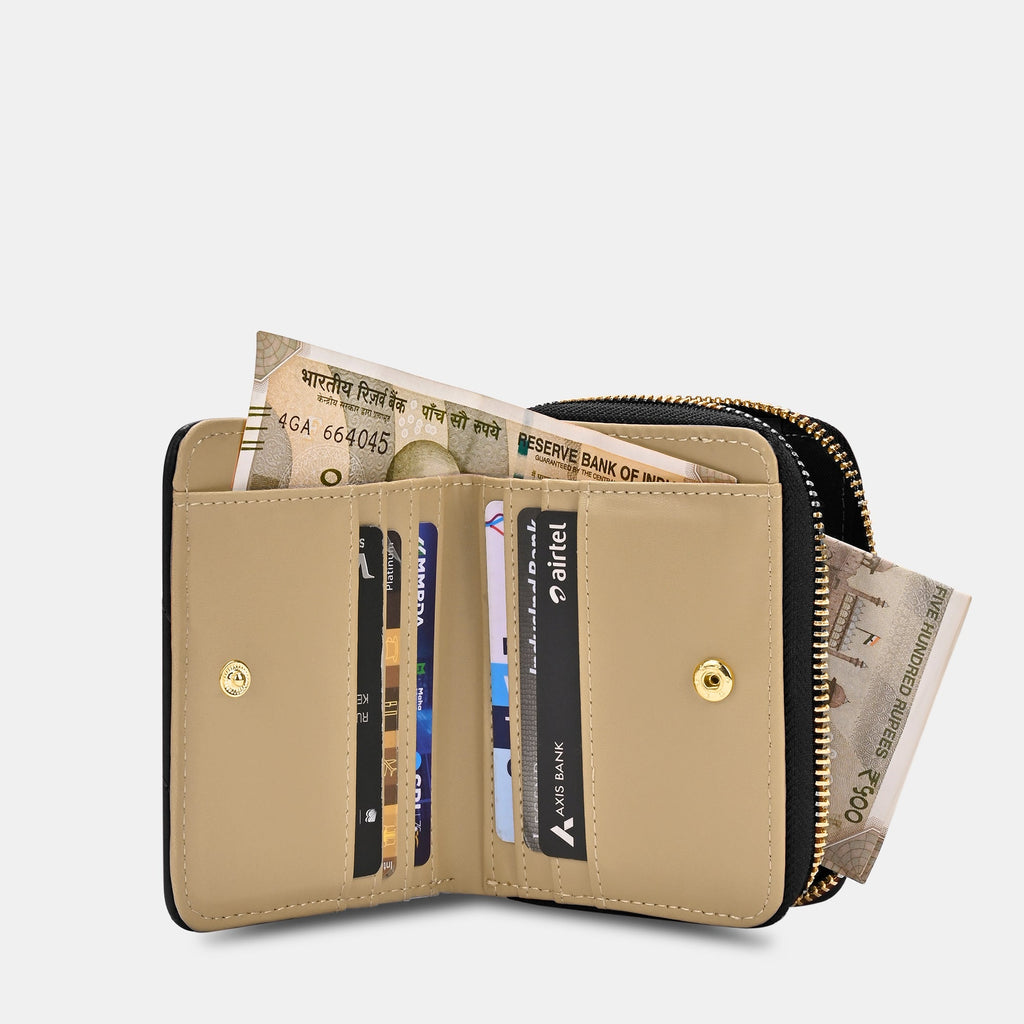 Diagonal Flap25 Small Zip Wallet
