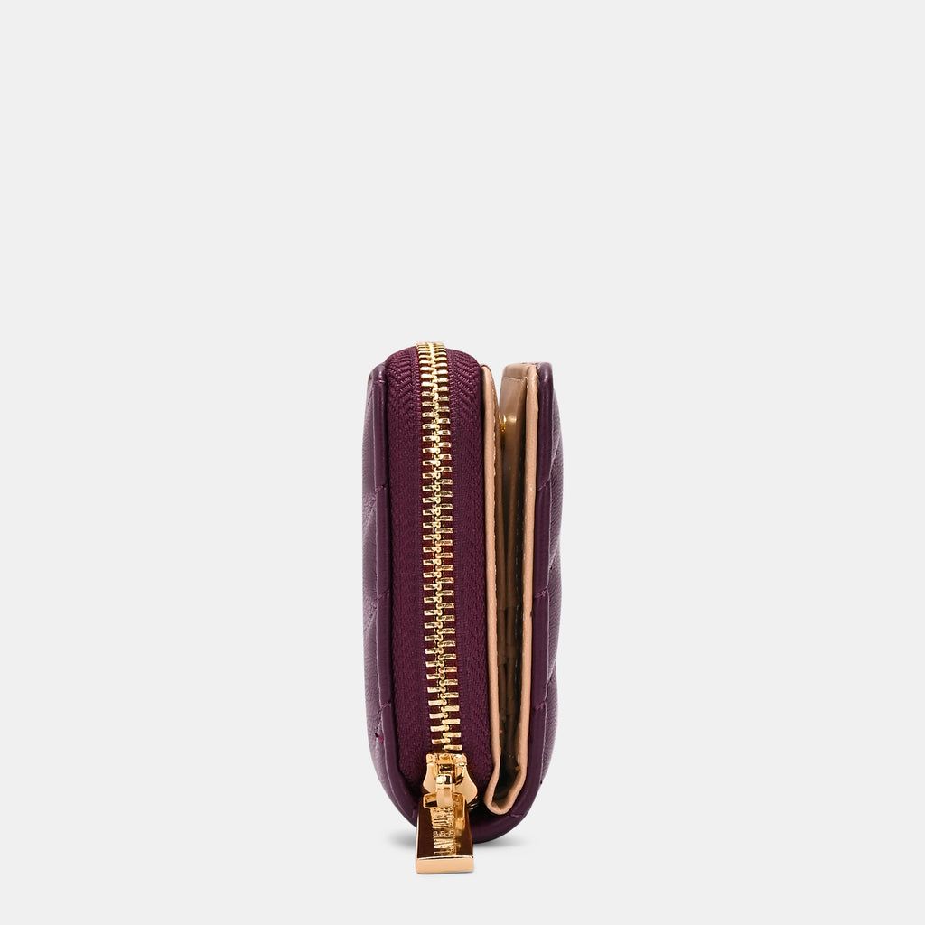 Diagonal Flap25 Small Zip Wallet