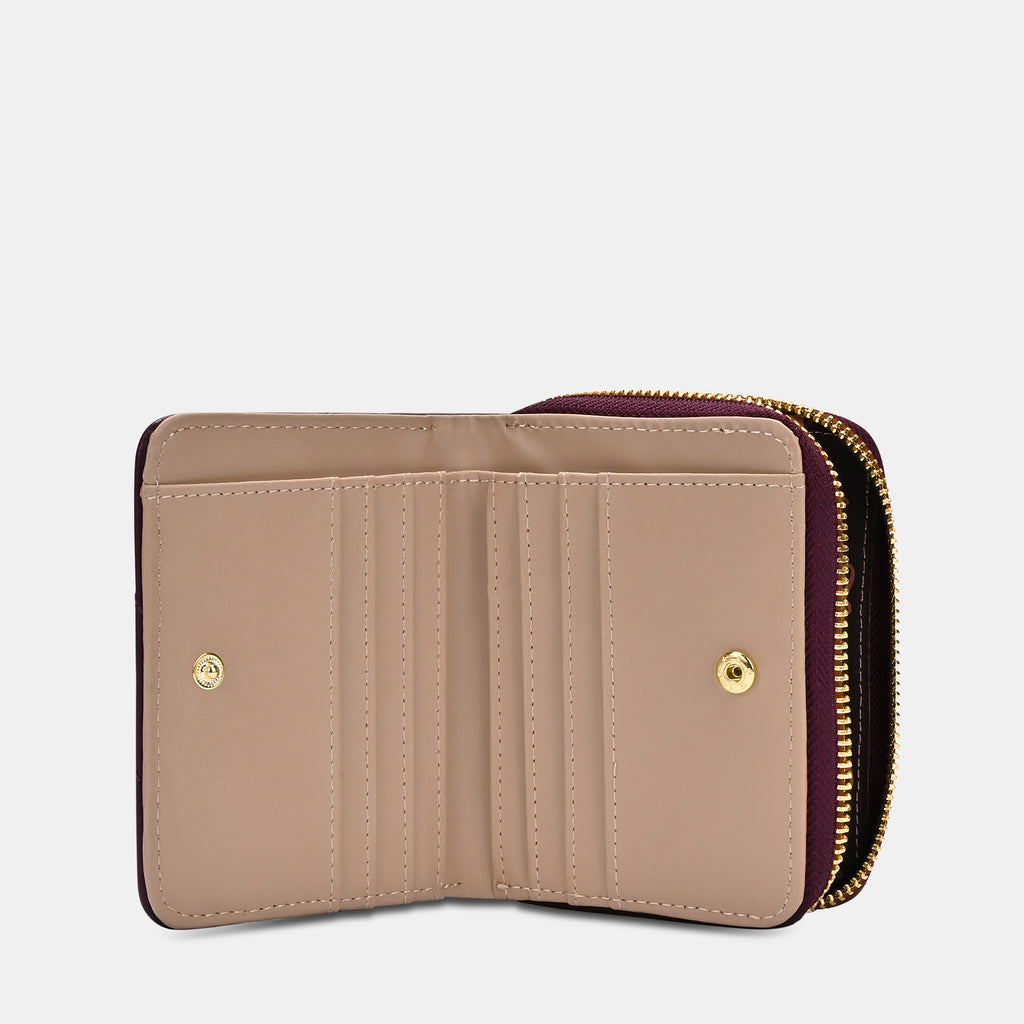 Diagonal Flap25 Small Zip Wallet