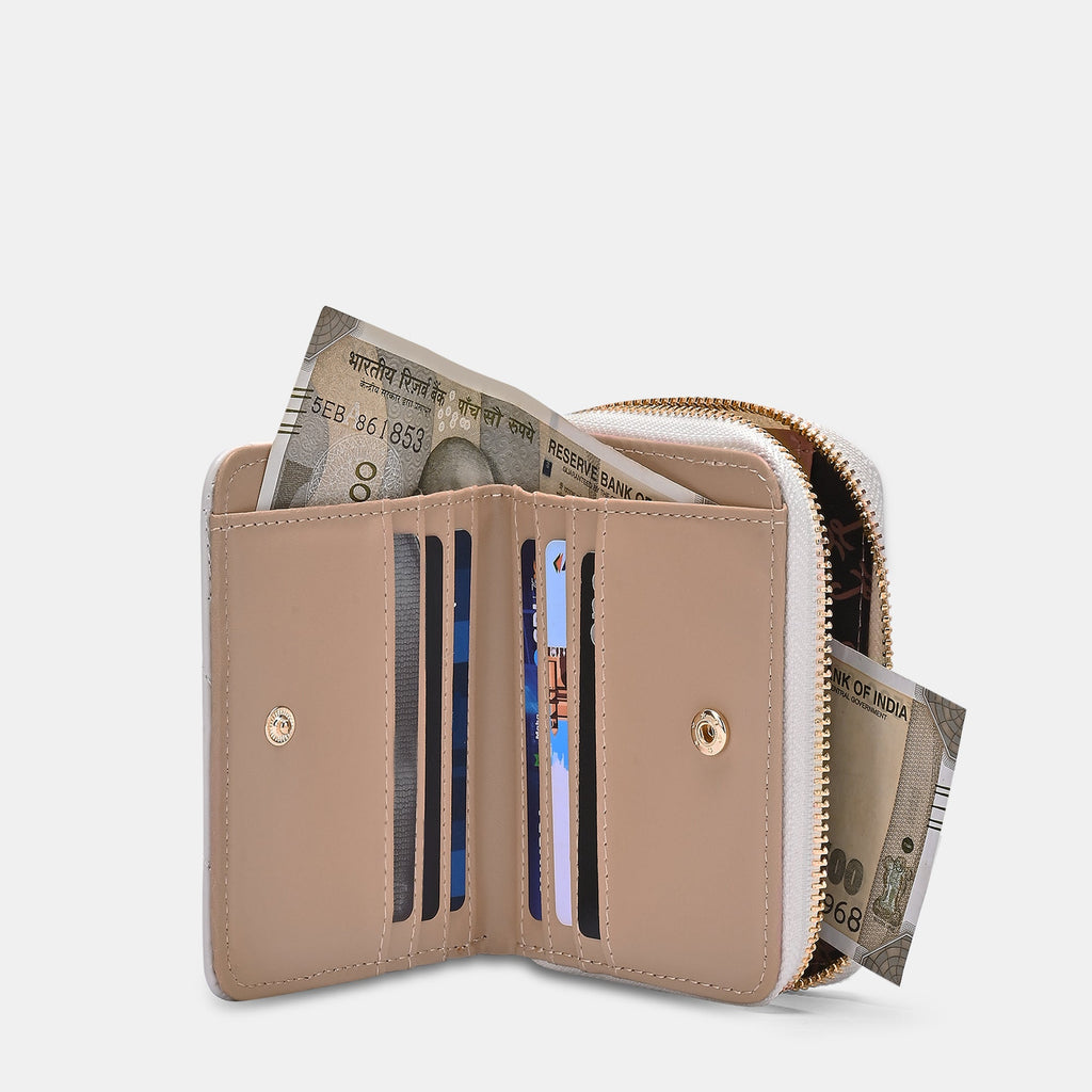 Diagonal Flap25 Small Zip Wallet
