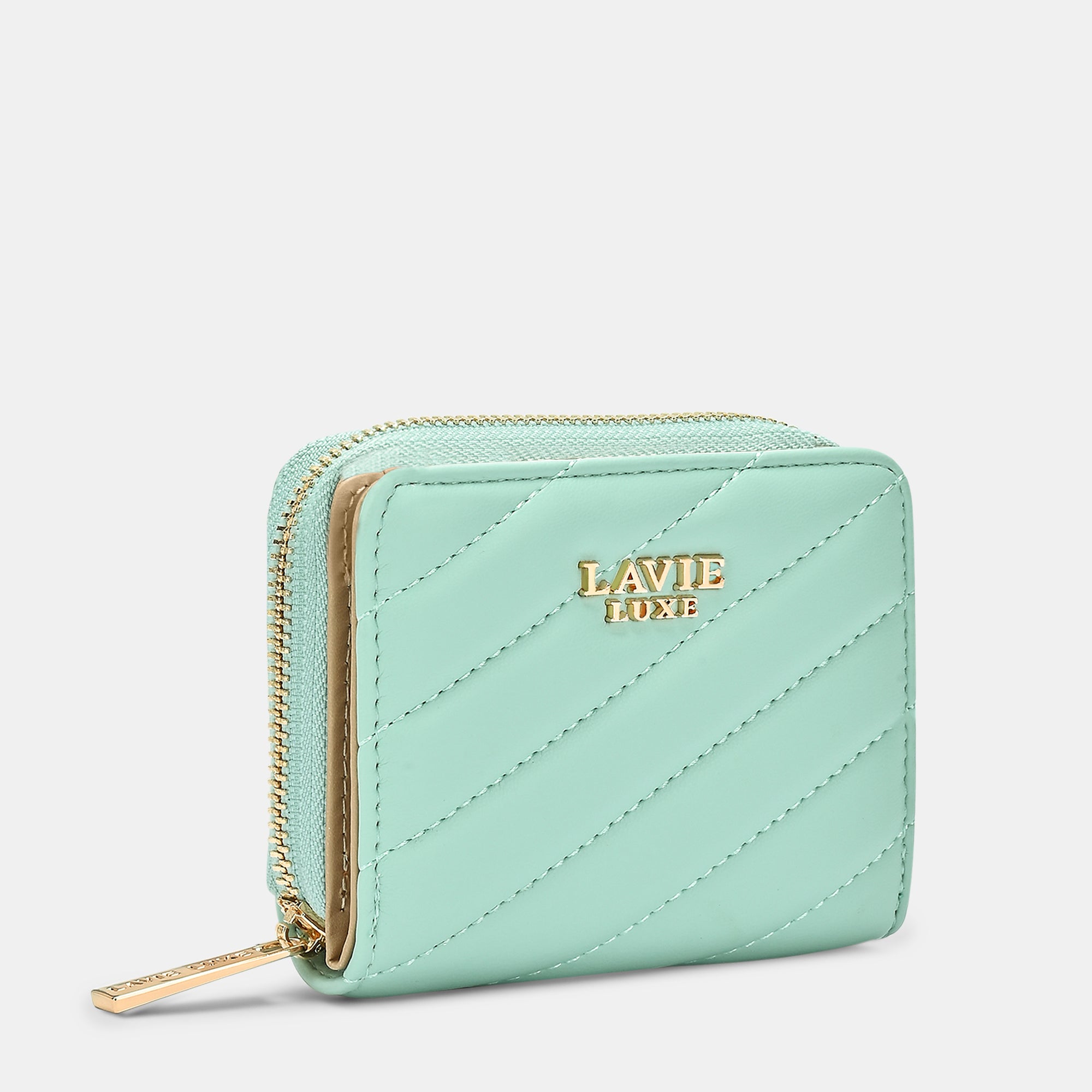 Diagonal Flap25 Small Zip Wallet