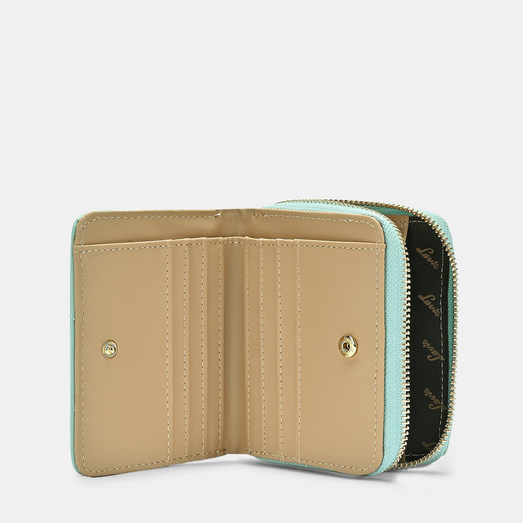 Diagonal Flap25 Small Zip Wallet