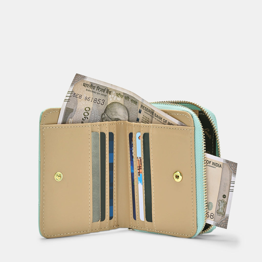 Diagonal Flap25 Small Zip Wallet