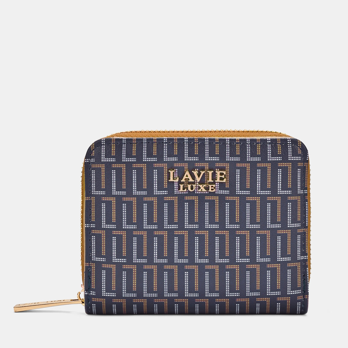 Mono Flap25 Zip Around Small Navy Wallet