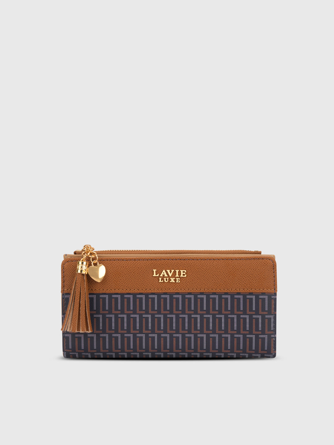 Mono Safain25 Bifold Zip Large Navy Wallet