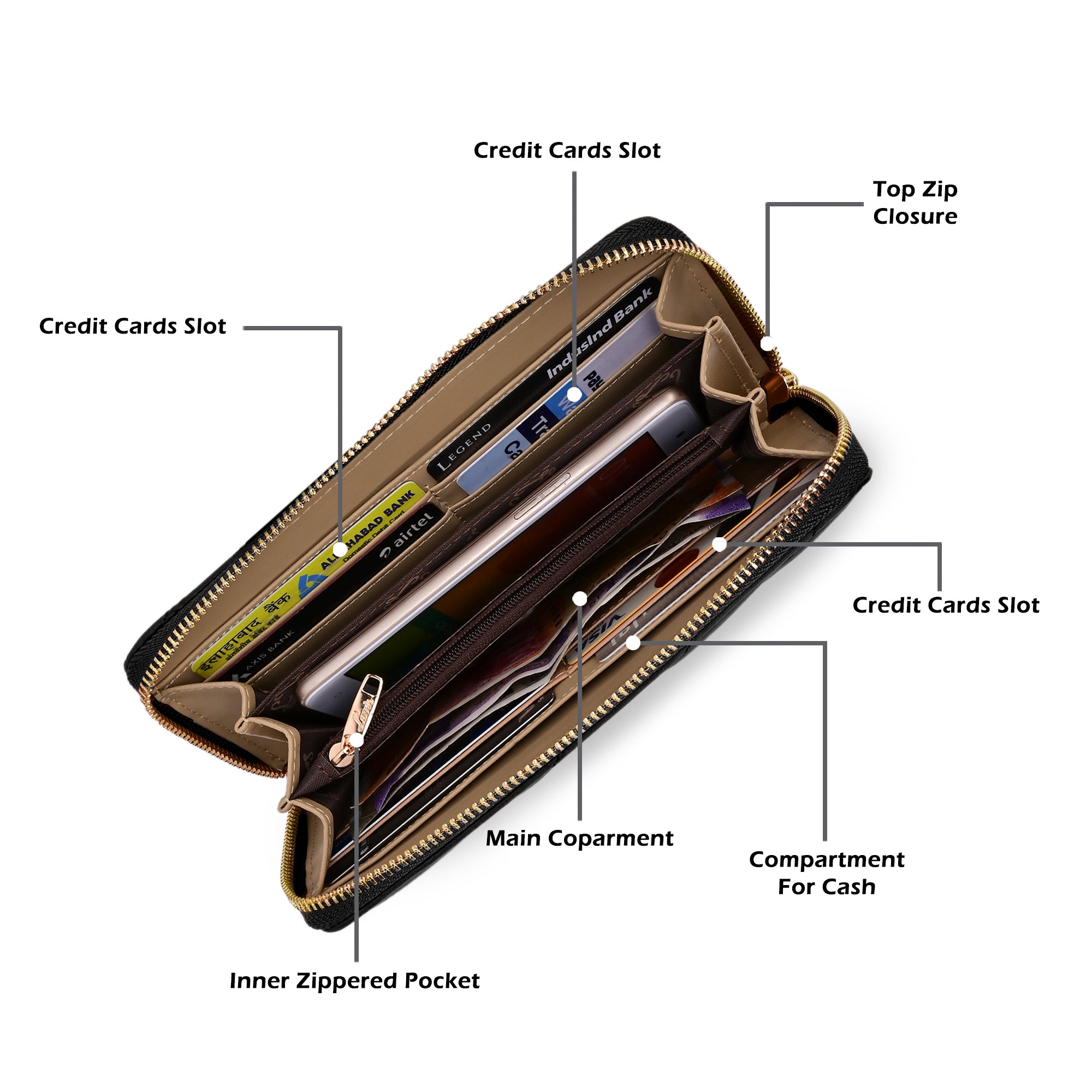 Quilt Berlin Zip Around Large Wallet