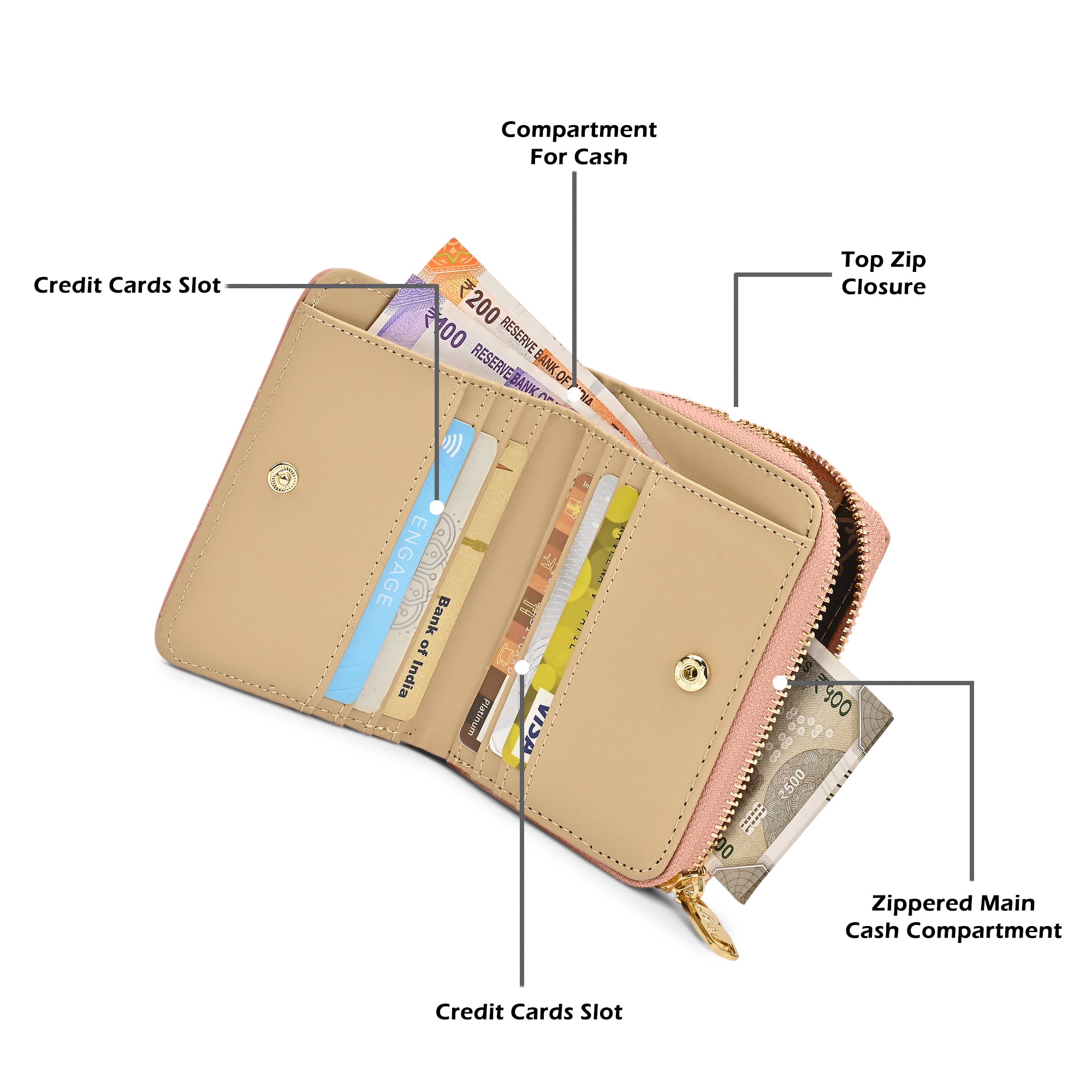 Quilt Derby Flapzip Around Small Wallet