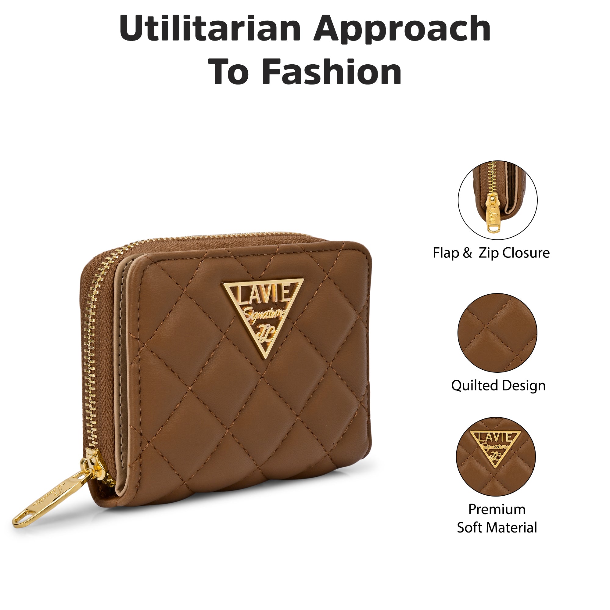 Quilt Derby Flapzip Around Small Wallet