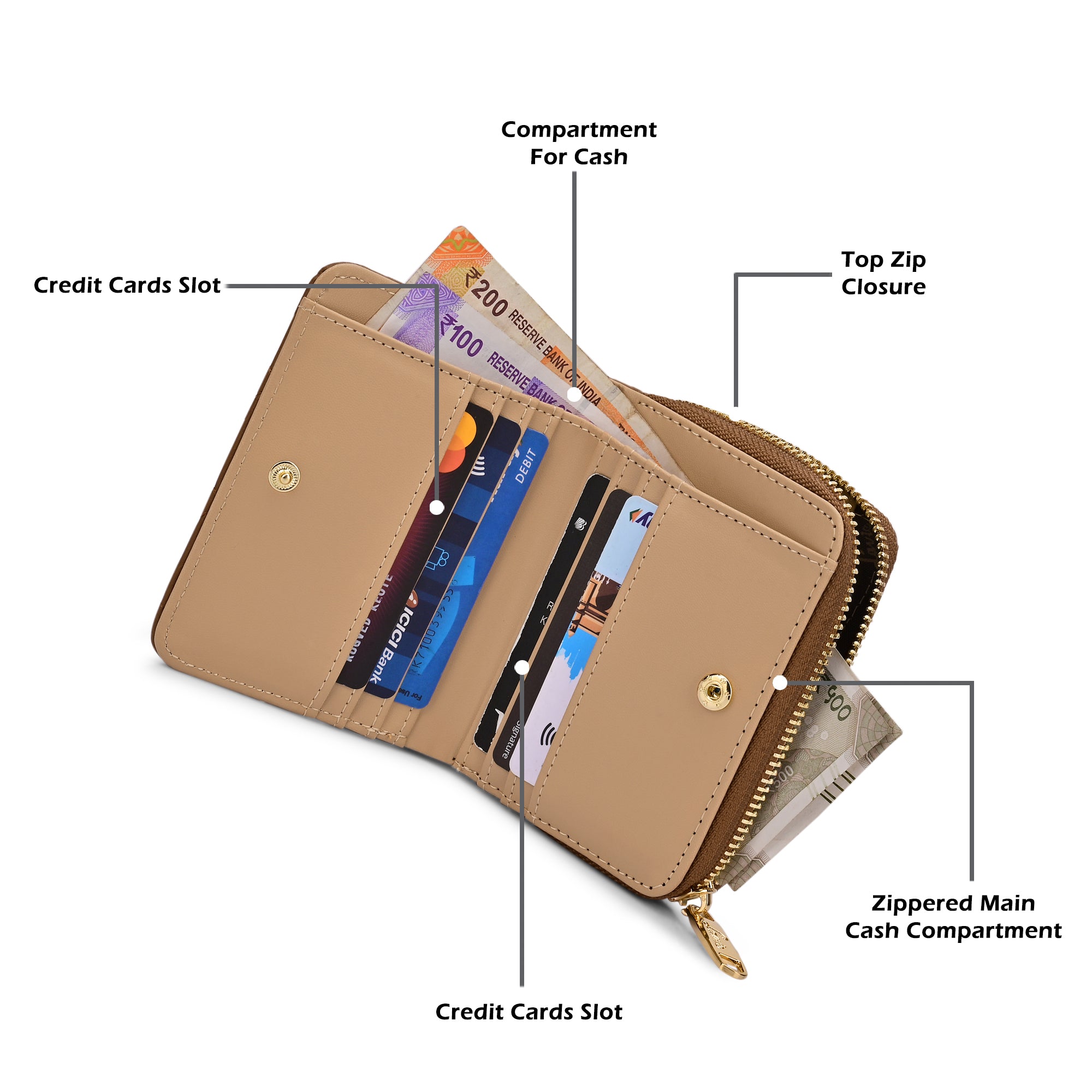 Quilt Derby Flapzip Around Small Wallet