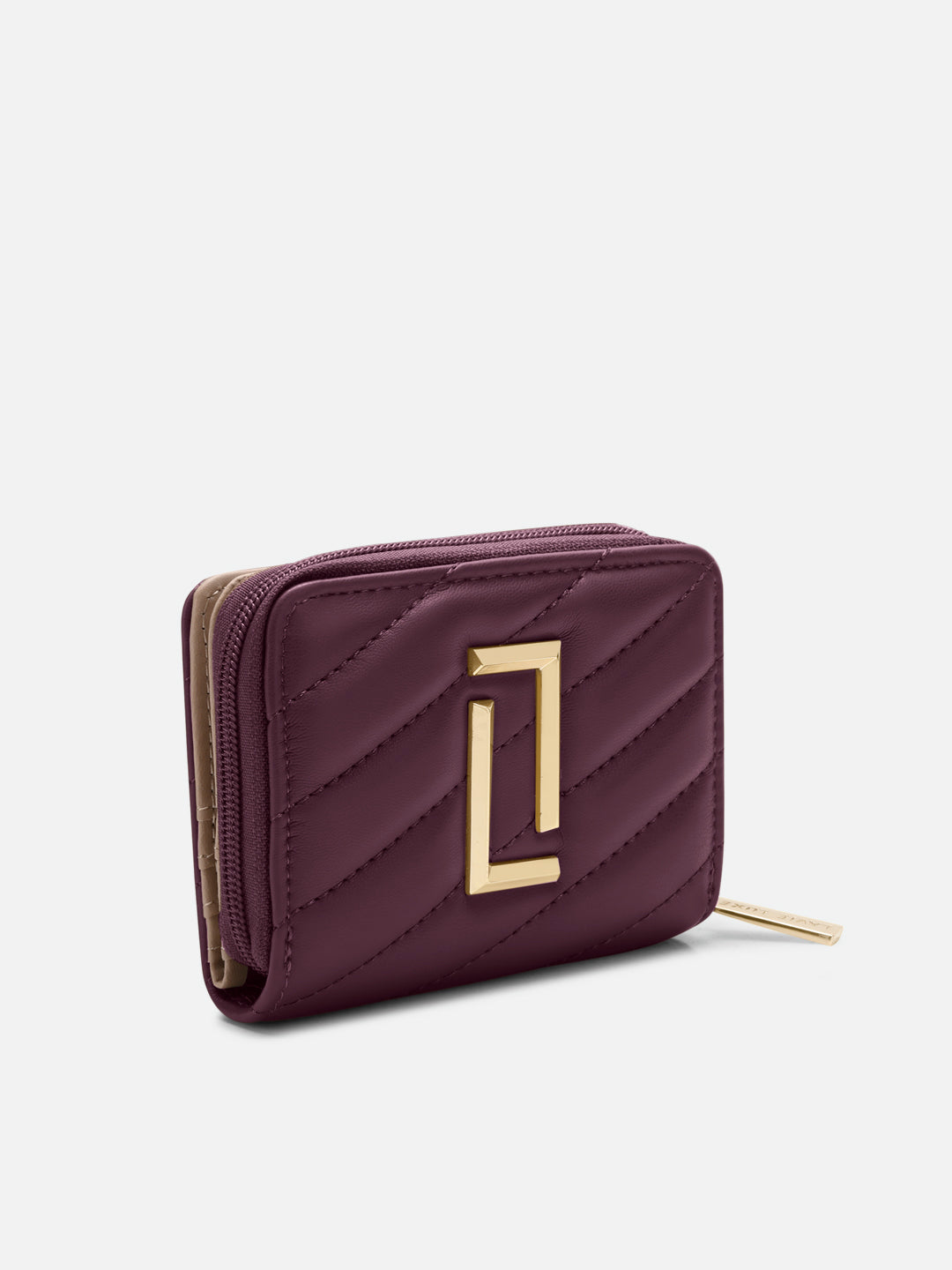 Diagonal Flap25 Small Zip Wallet