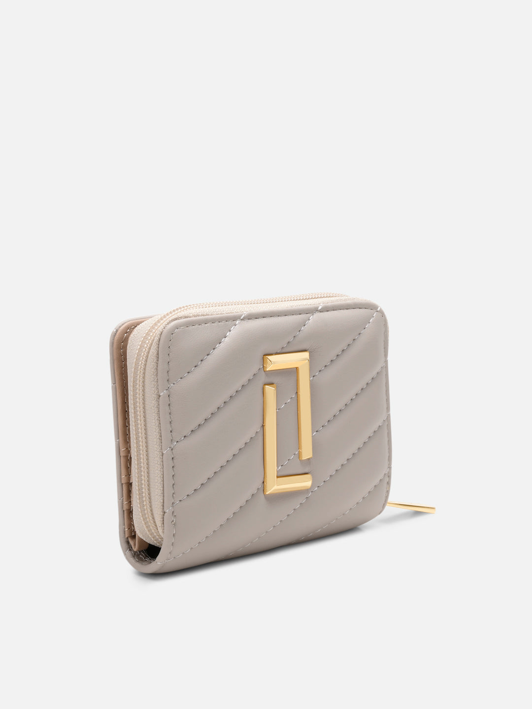 Diagonal Flap25 Small Zip Wallet