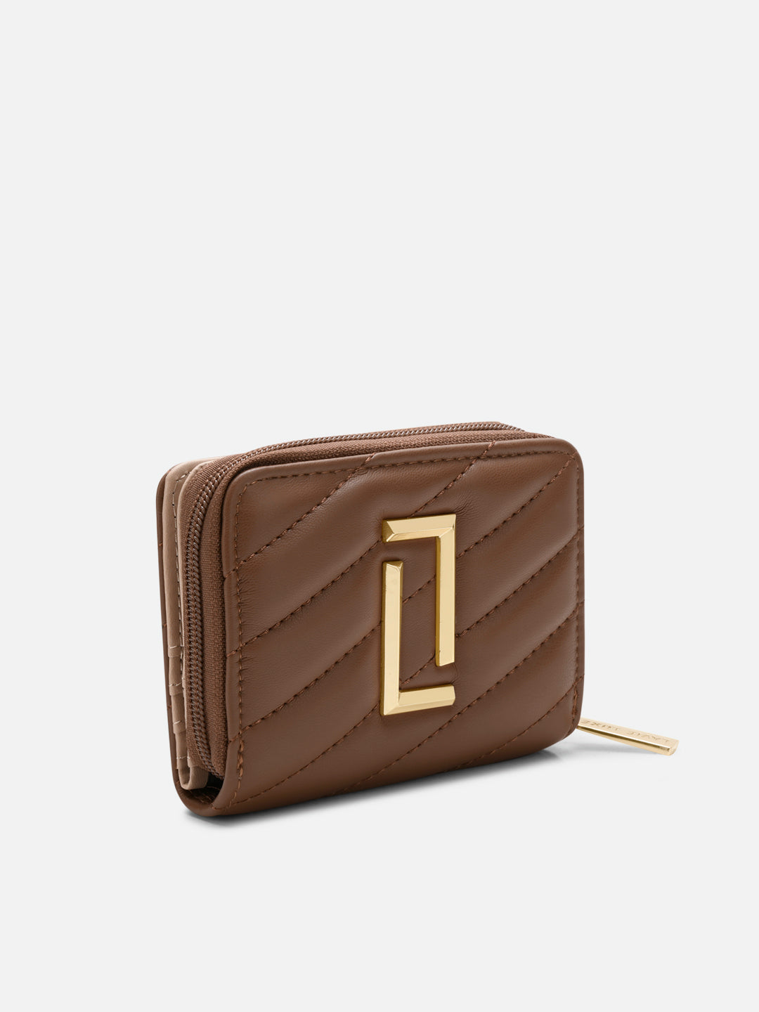 Diagonal Flap25 Small Zip Wallet