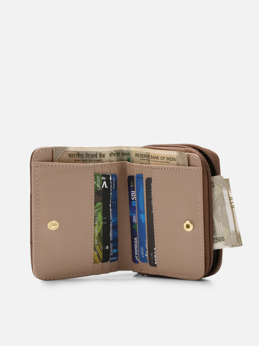 Diagonal Flap25 Small Zip Wallet