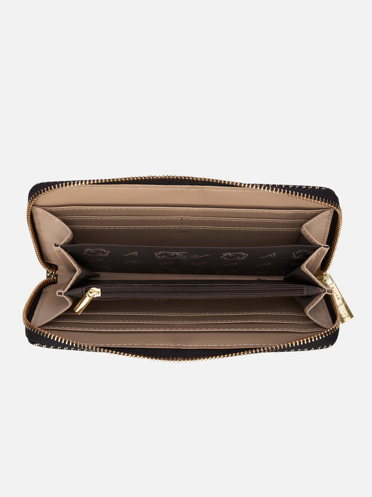 Glam Sacy Large Zip Around Wallet Black