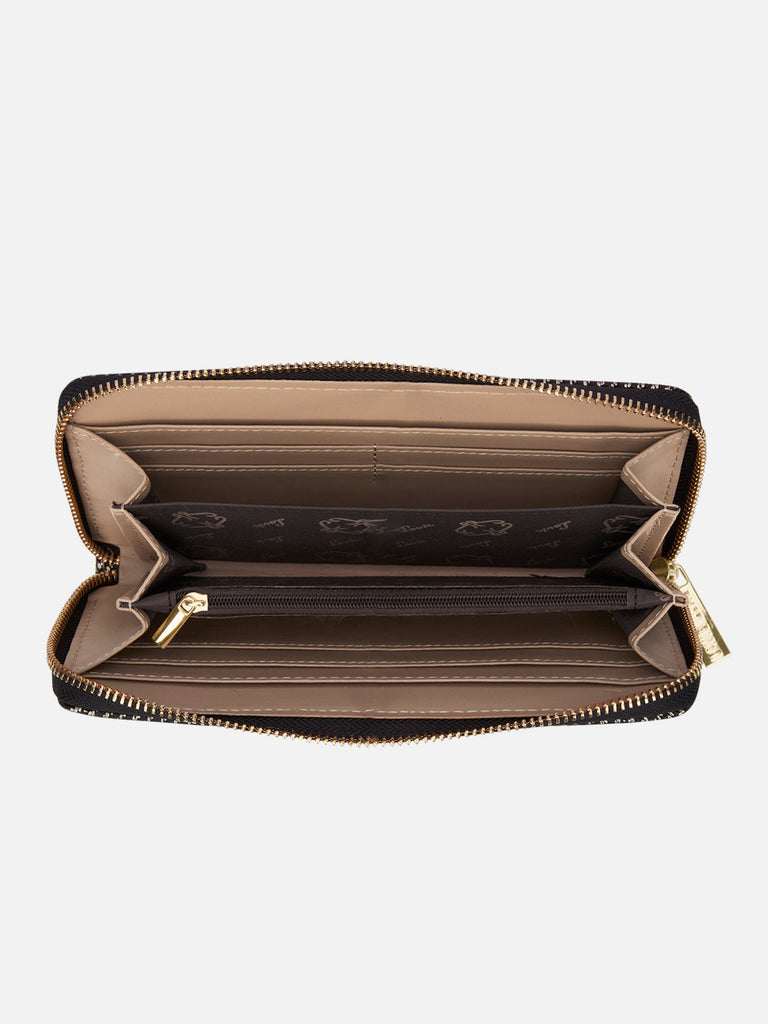 Glam Sacy Large Zip Around Wallet Black