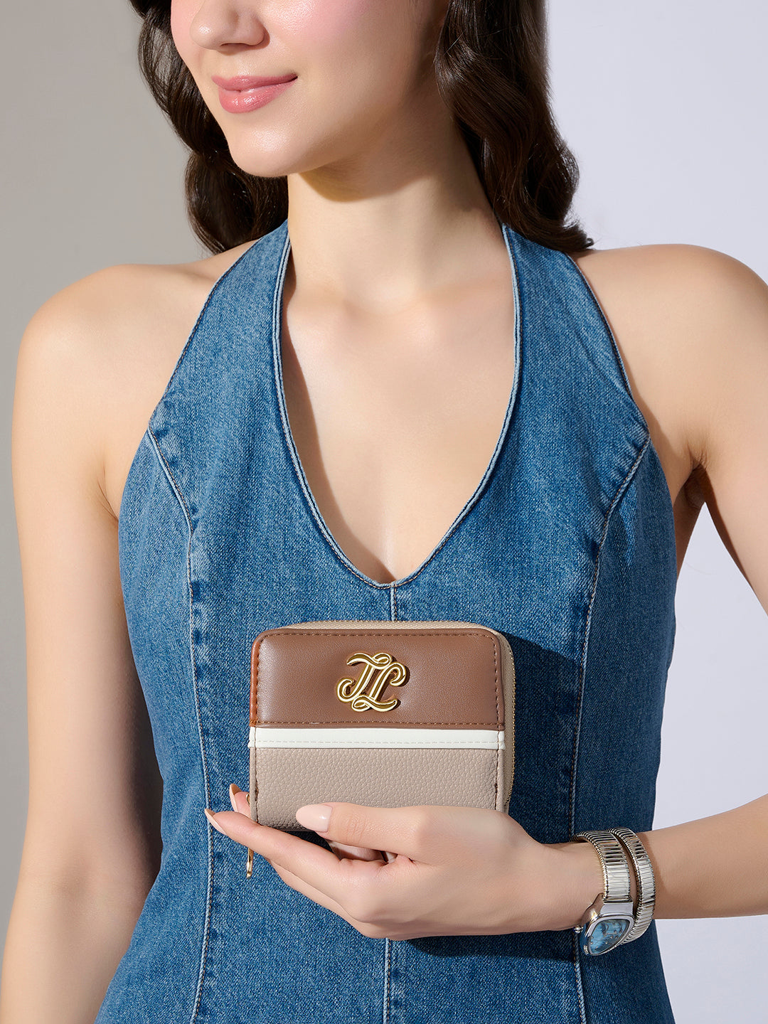 Utah Colourblock Flap Small Zip Around 'S Ladies Wallet Sand