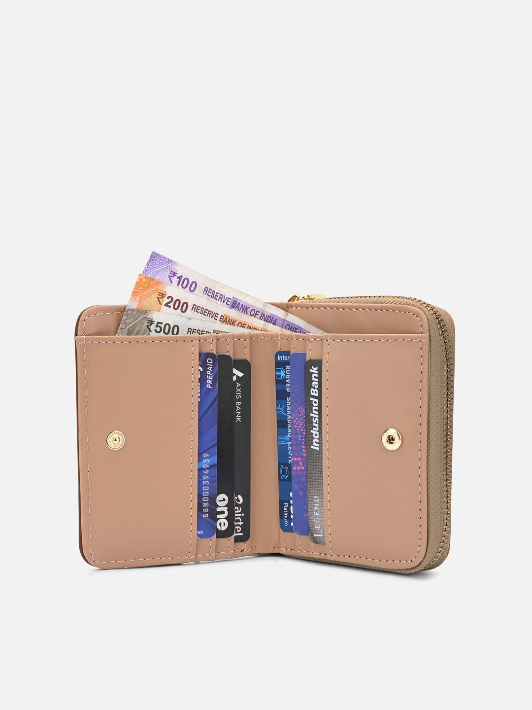 Utah Colourblock Flap Small Zip Around 'S Ladies Wallet Sand