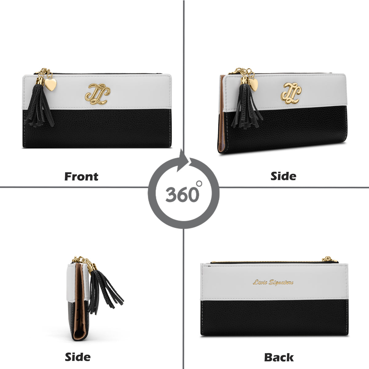 Vermont Colourblock Bifold Zip 'S Ladies Wallet Black