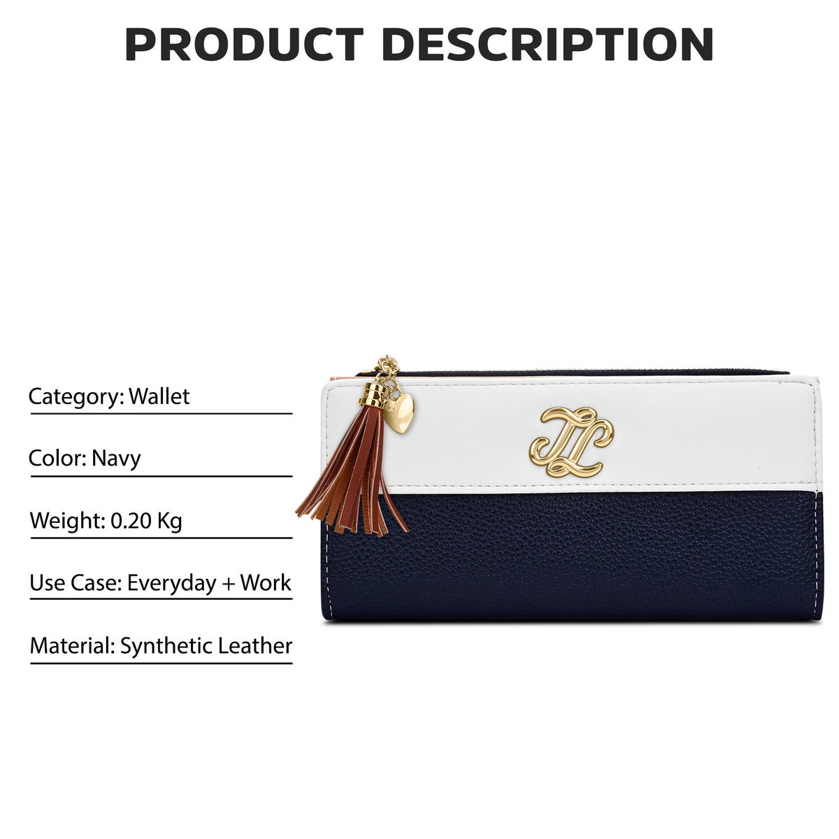 Vermont Colourblock Bifold Zip 'S Ladies Wallet Navy