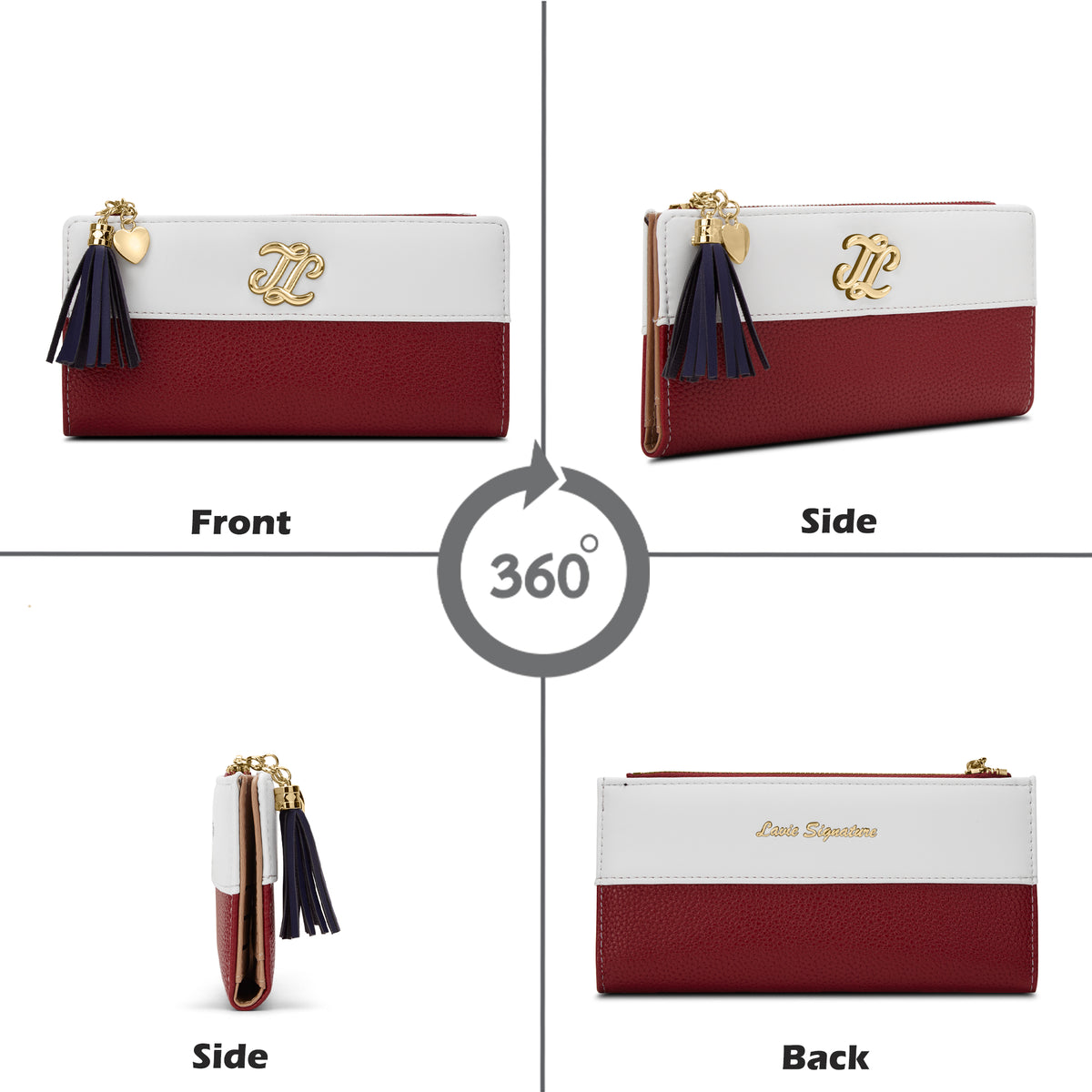 Vermont Colourblock Bifold Zip 'S Ladies Wallet Red