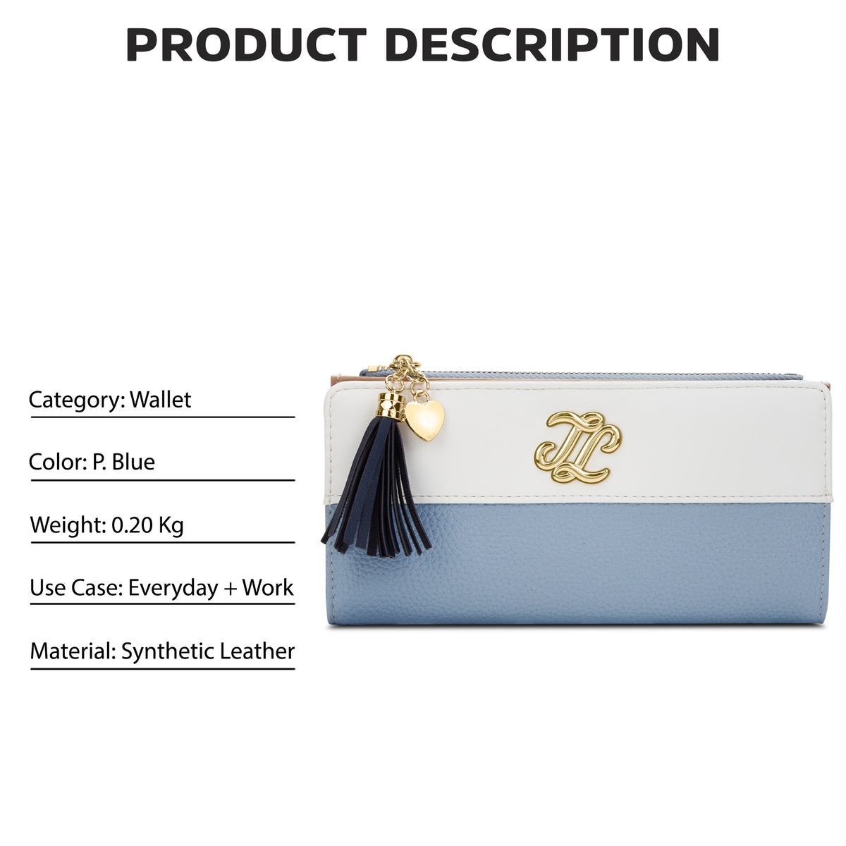 Vermont Colourblock Bifold Zip 'S Ladies Wallet Pale Blue
