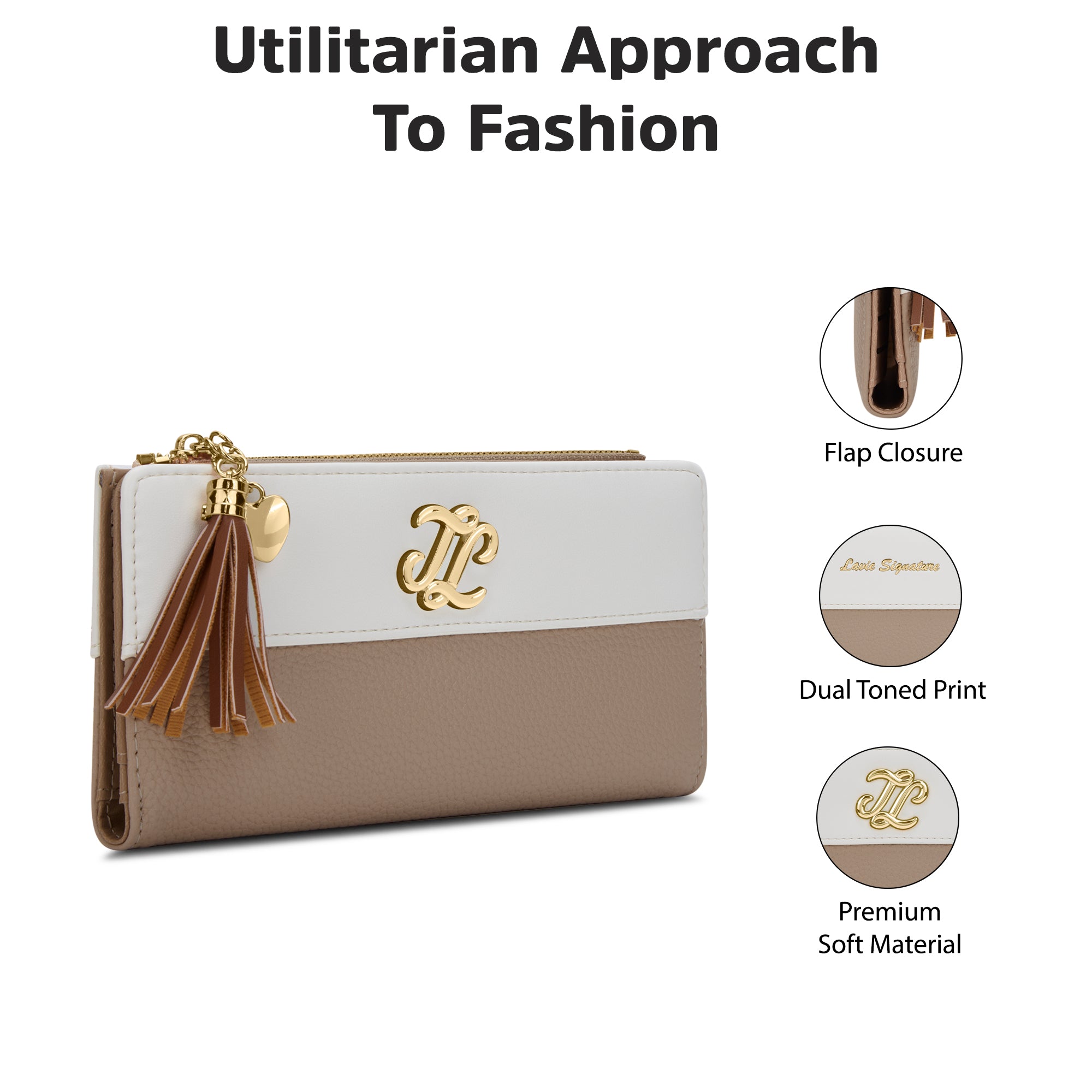 Vermont Colourblock Bifold Zip 'S Ladies Wallet Sand
