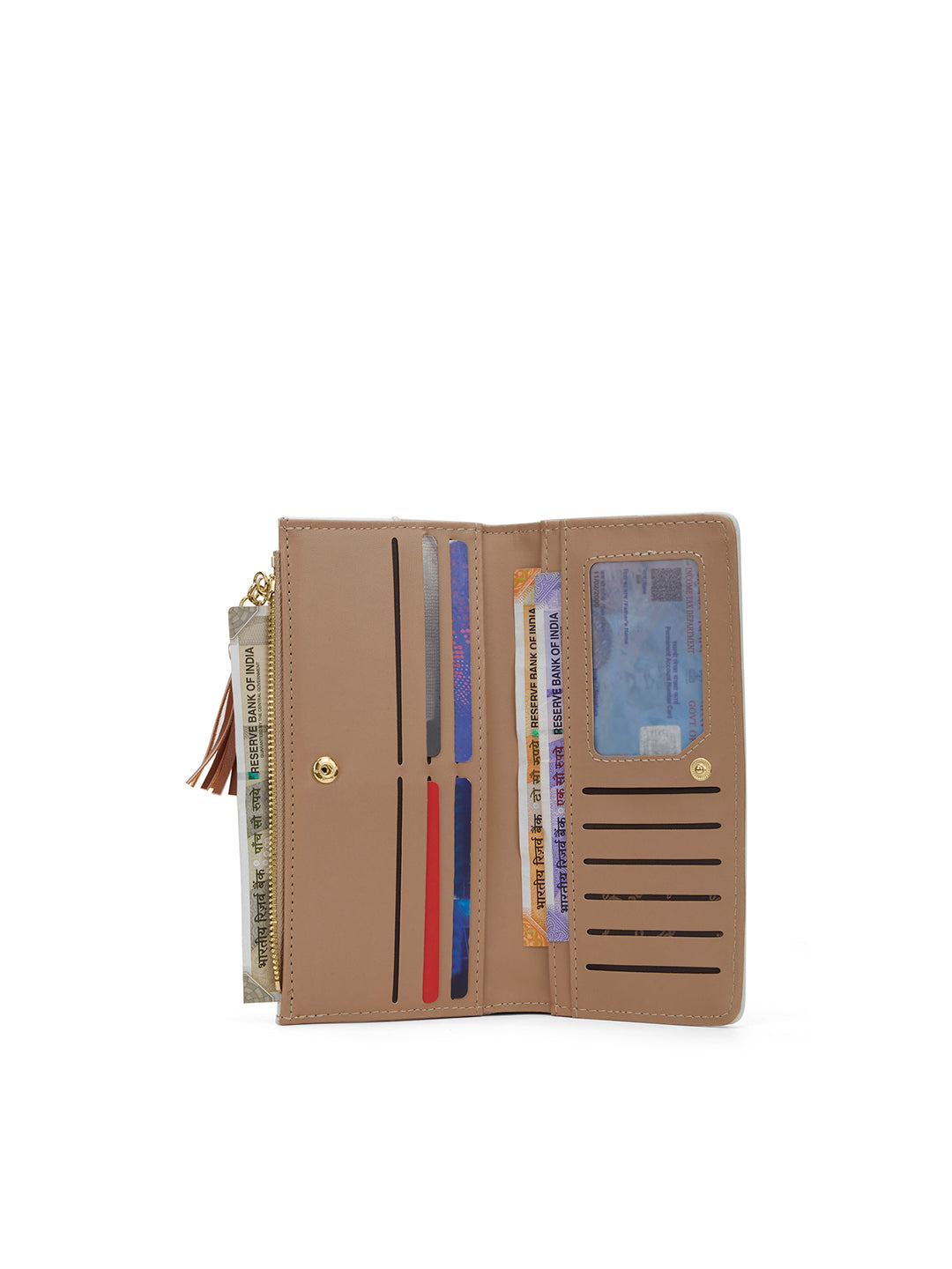 Vermont Colourblock Bifold Zip 'S Ladies Wallet Sand