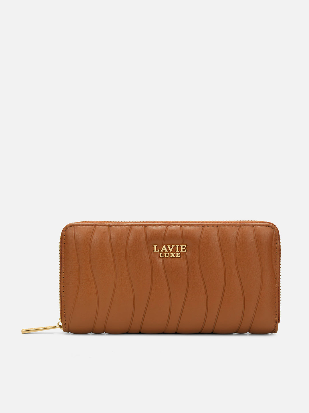 Lucie Emboss Ziparound Large Tan