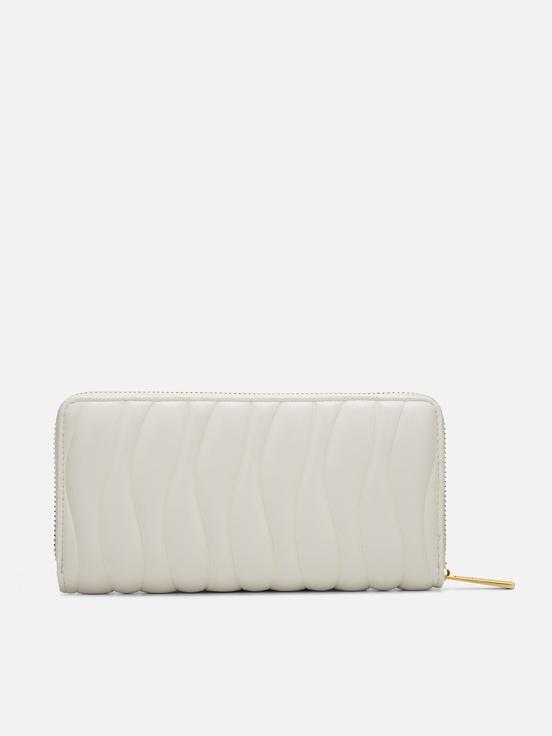 Lucie Emboss Ziparound Large Wallet Off White