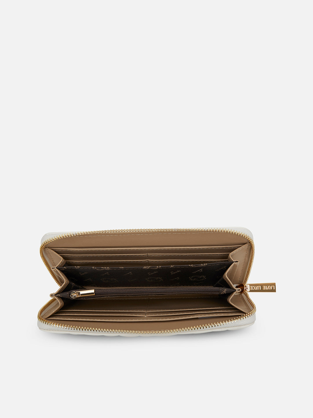 Lucie Emboss Ziparound Large Wallet Off White